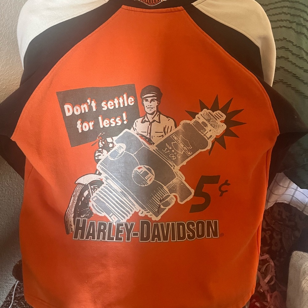 Vintage Harley Davidson Don’t Settle For Less 1/4 Zip Sweatshirt